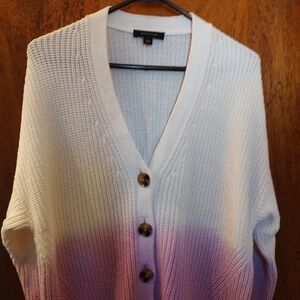 Anne Klein White and Purple Ombre Cardigan